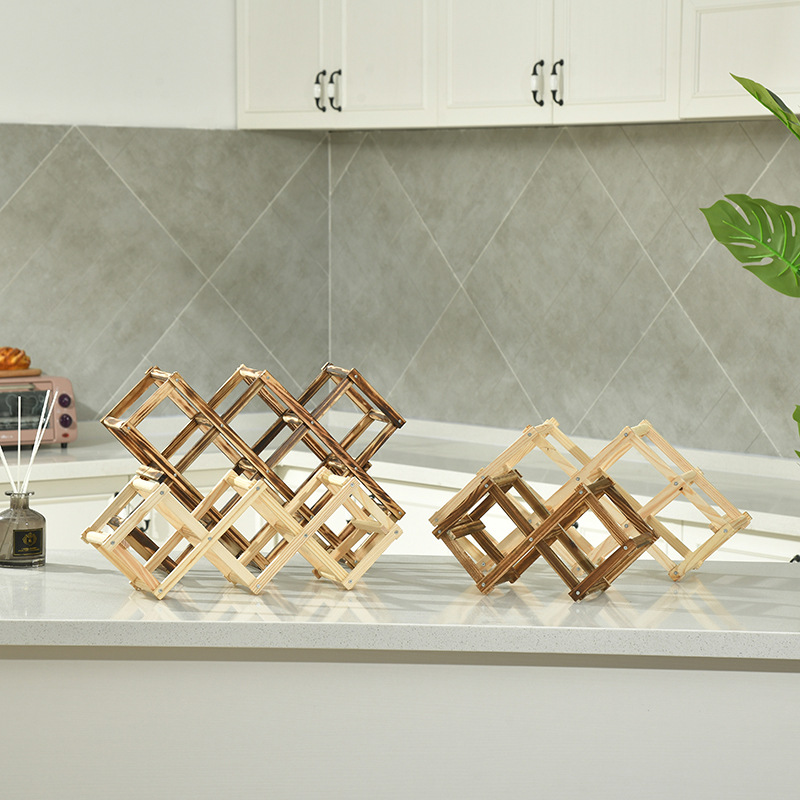 TA16-23 WOODEN BOTTLE RACK 41.5*13*7CM