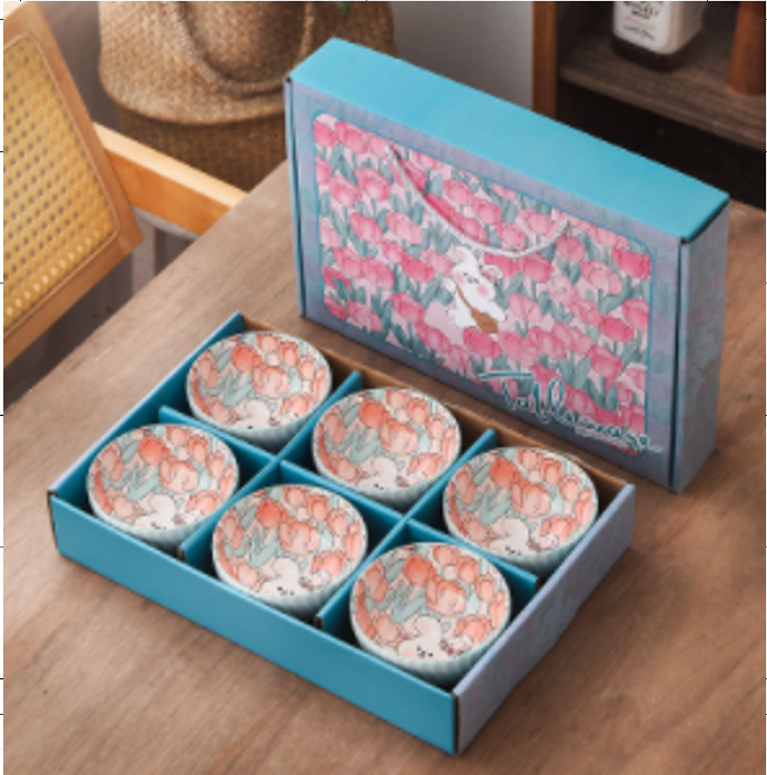 佩尔森PES138 郁金香兔4.5寸碗套6礼盒 