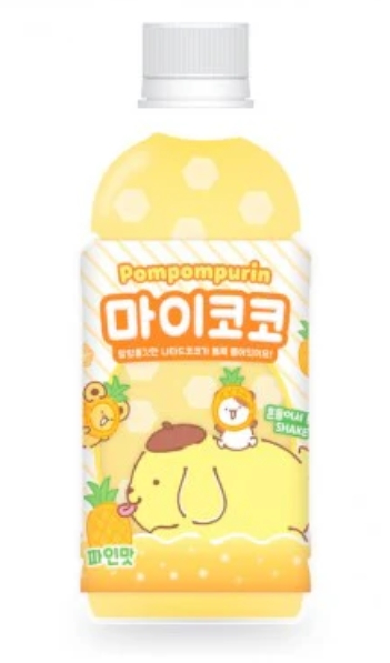 韩国 三丽欧布丁狗椰果颗粒菠萝味饮品 340 ML