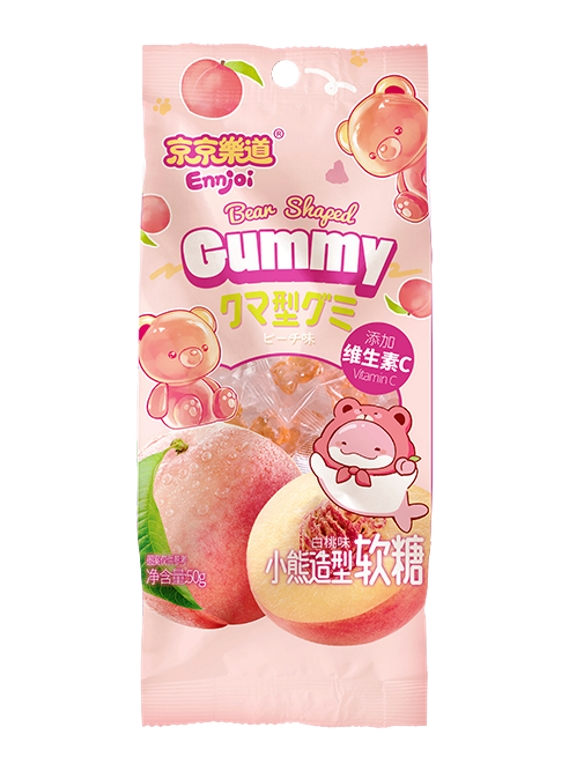 京京乐道 小熊造型软糖-白桃味 50G