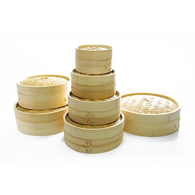 18CM VAPORERA DE BAMBÚ - SET 2 PISOS + 1 TAPA