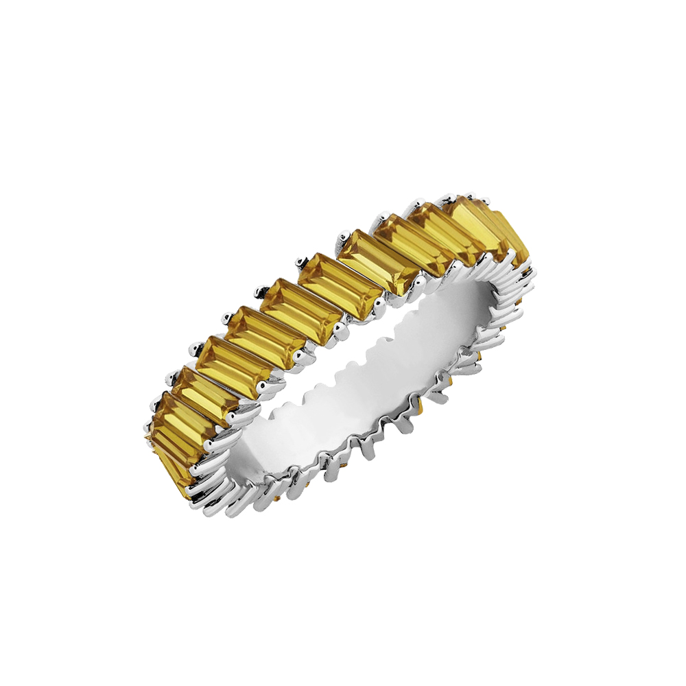 ANILLO AGATA PLATA AMARILLO