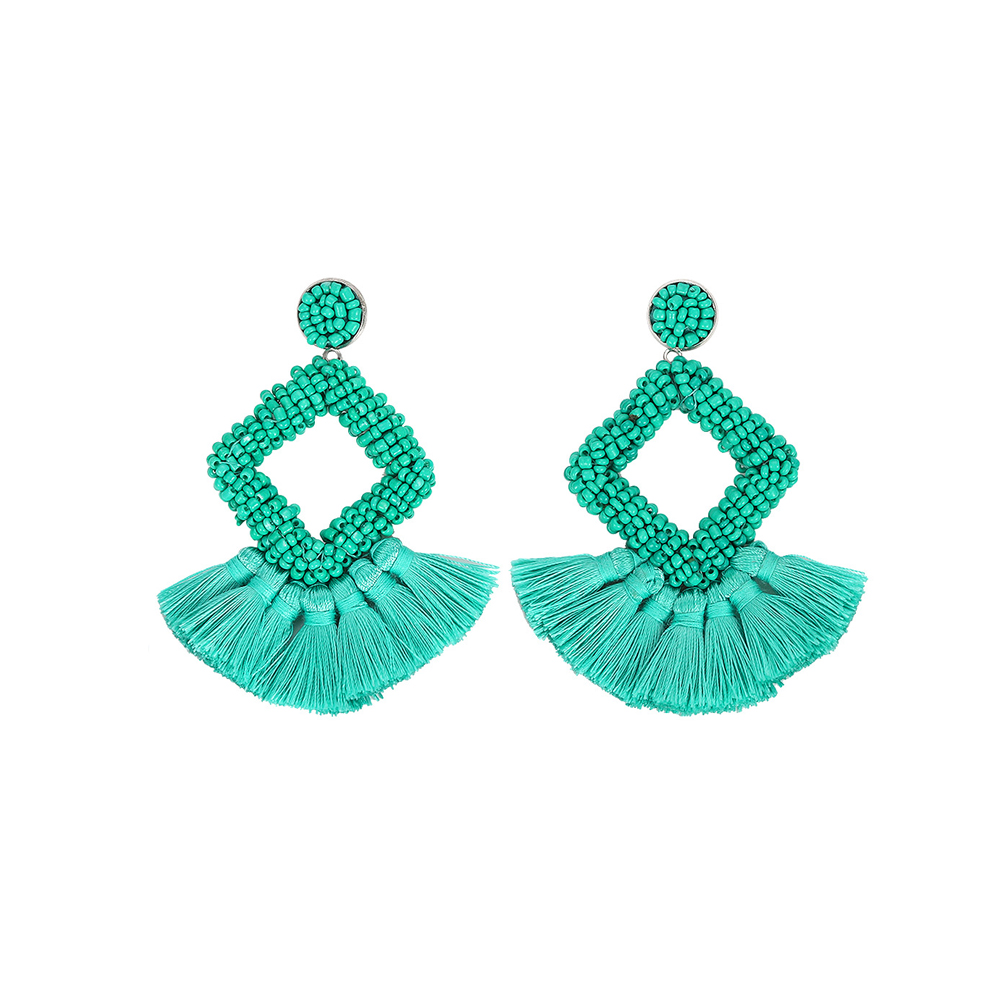 GREEN LATIN STYLE EARRINGS