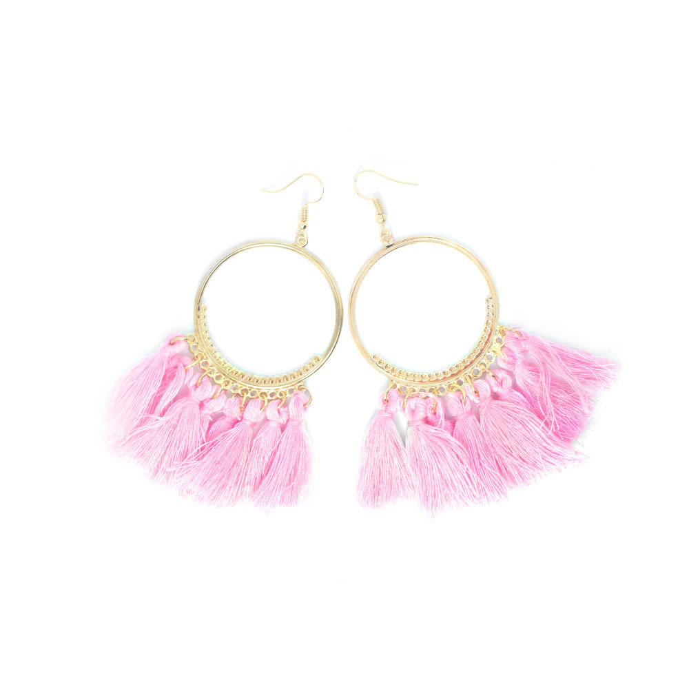 ARETES FALDA ROSADO