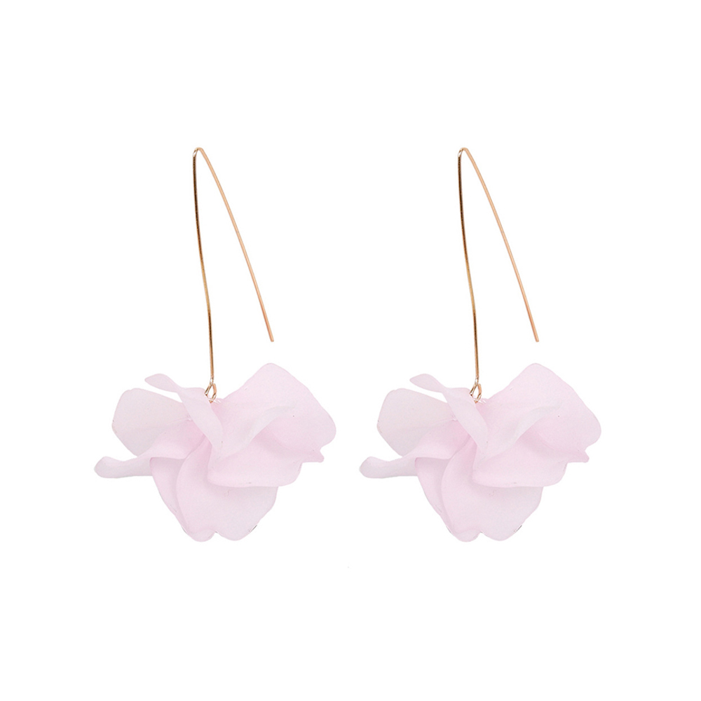 ARETES FLOR DE LUNA ROSA
