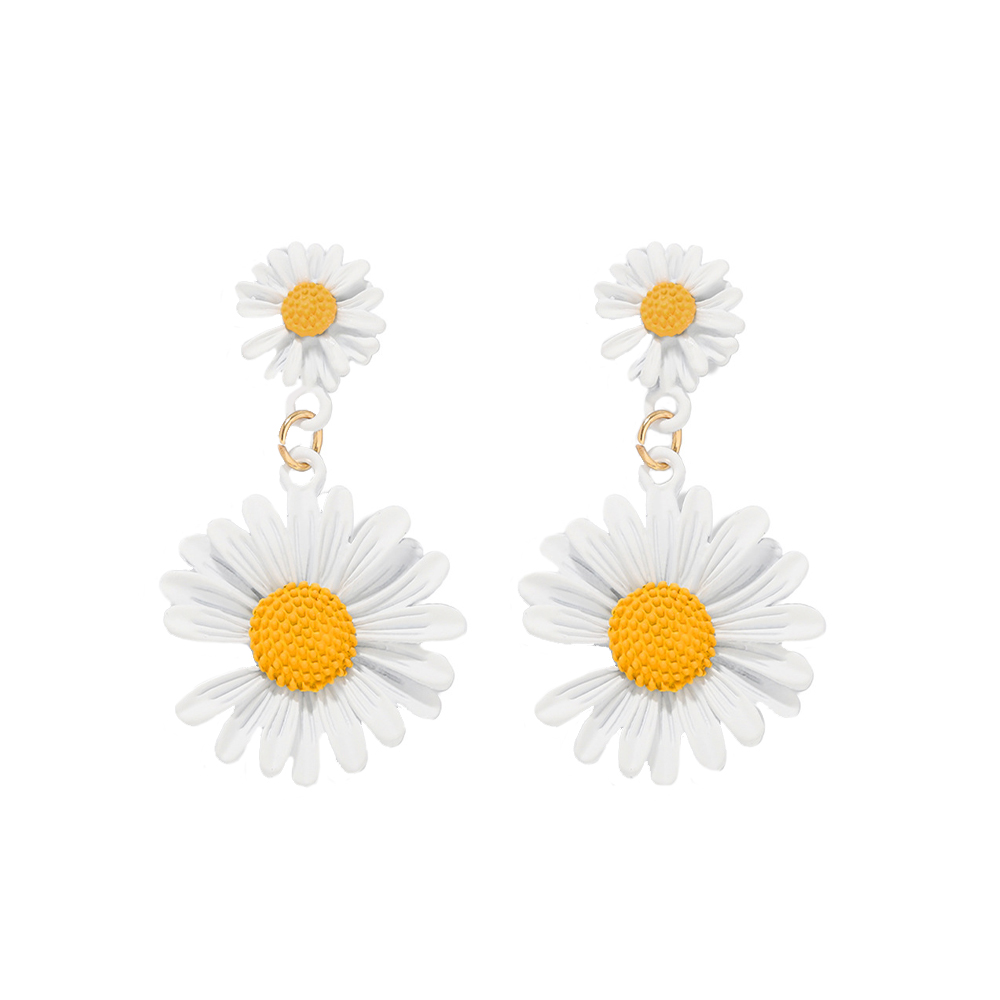 耳环－雏菊二人组  白色