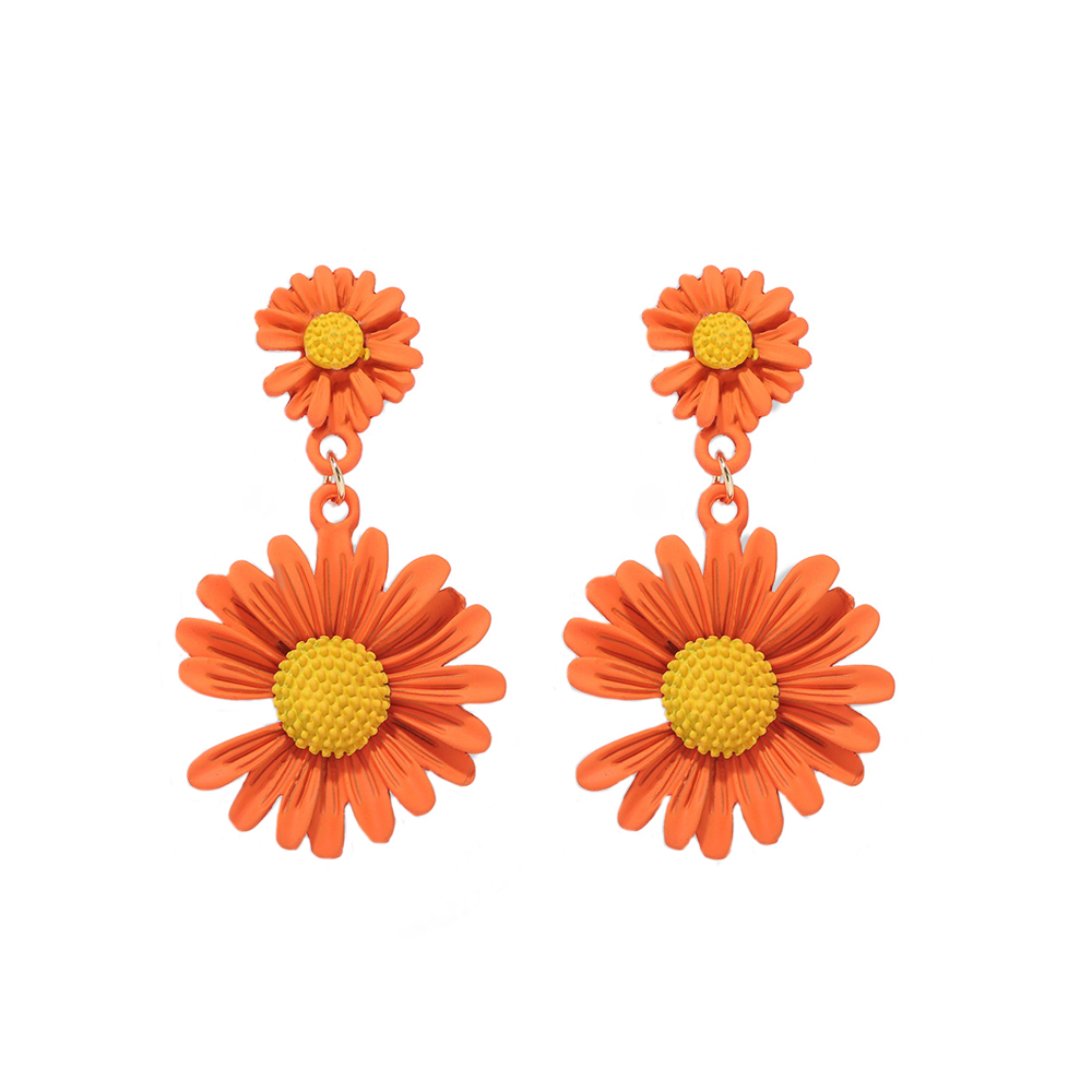 耳环－雏菊二人组  橘色