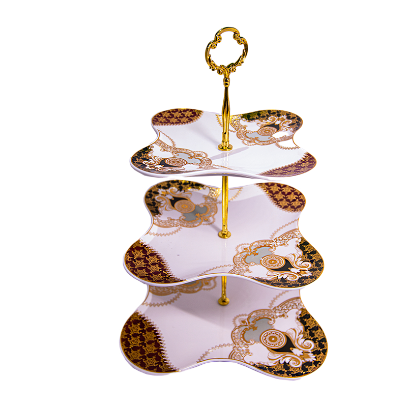 陶瓷下午茶点心串盘 3 层 红