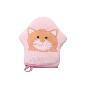 粉小猫儿童搓澡巾手套