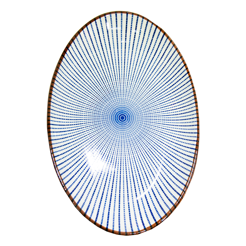 日式陶瓷 -  椭圆盘 家用高级餐具 12寸
