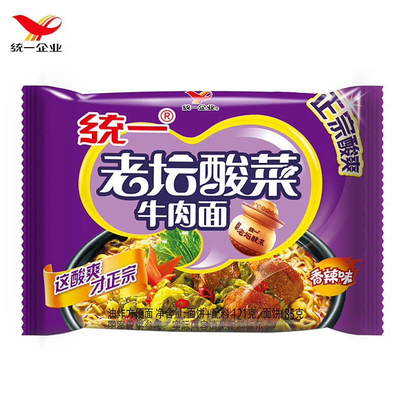 统一100老坛酸菜牛肉面 119克