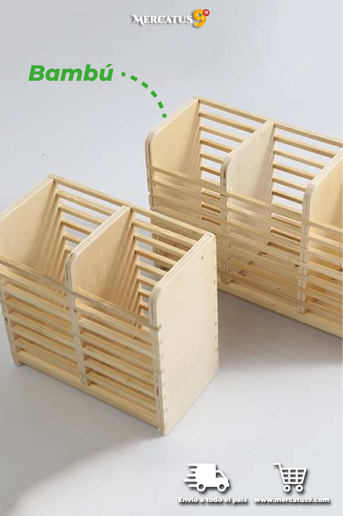 竹制餐具沥水器 2 节