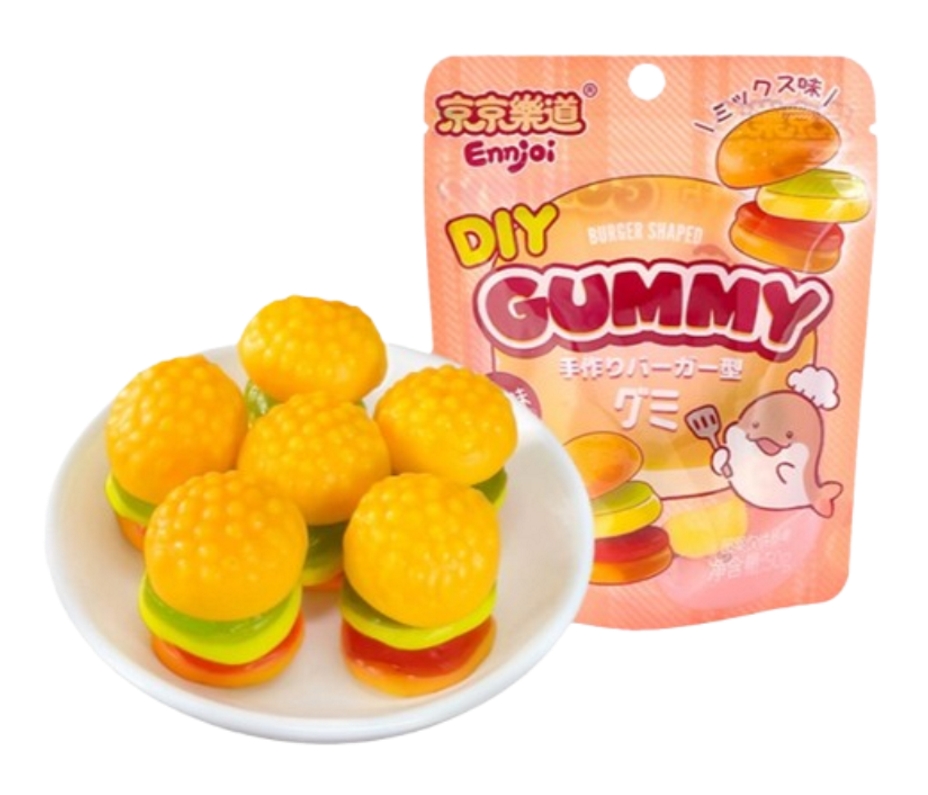 JJLD CARAMEL FLAVOR MIXED FRUITS, NAME OF
FANTASY: GUMMY HAMBURGER 50G