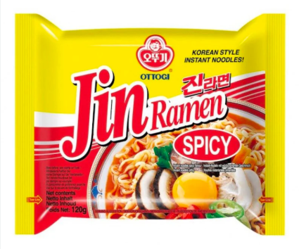 JINRAMEN INSTANT NOODLES IN SPICY SOY SAUCE 120G