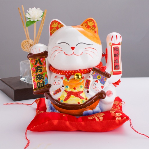 [B4CN-TA6-1-43] TA6-1-43 招财猫 8寸，尺寸20*15*21