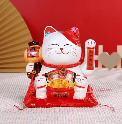 [B4CN-TA6-1-45] TA6-1-45 招财猫 8寸，尺寸20*15*21