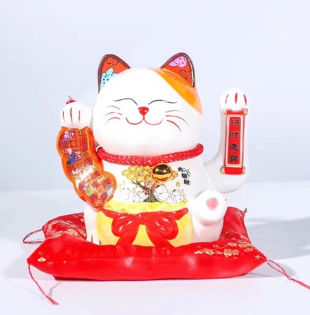[B4CN-TA6-1-46] TA6-1-46 招财猫 8寸，尺寸20*15*21