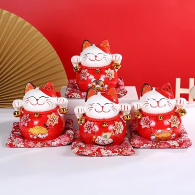 [B4CN-TA6-1-53] TA6-1-53 招财猫 7寸，储蓄罐
尺寸15*15*18