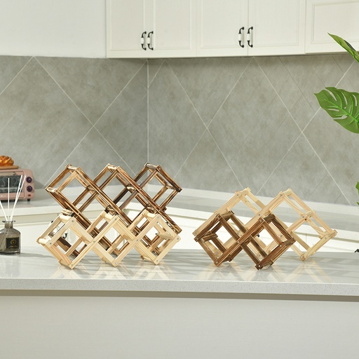 [B3CN-TA16-23] TA16-23 WOODEN BOTTLE RACK 41.5*13*7CM