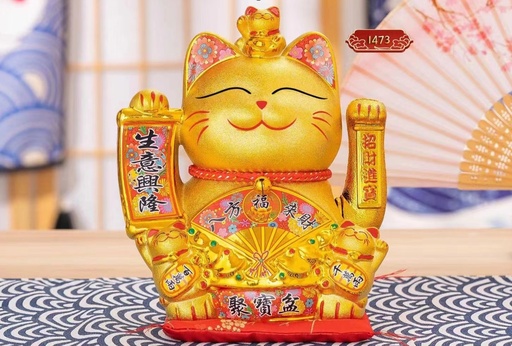 [B4CN-G1-23] G1-23 FORTUNA CAT 10 INCHES GOLD