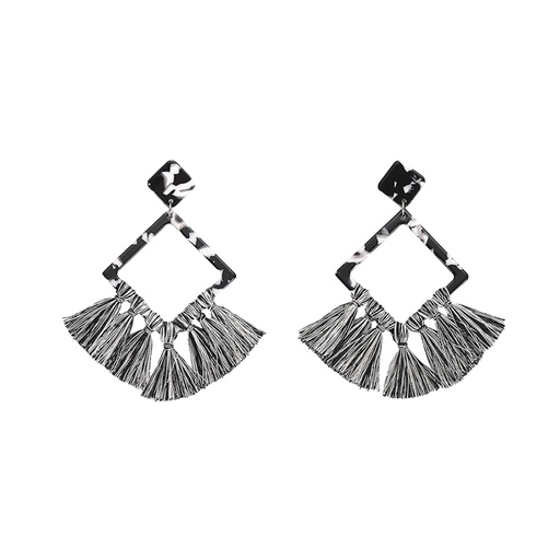 [BIS064] BLACK ATTRIBUS EARRINGS