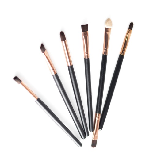 [TEMPBROCHAS SET 6 ORO ROSADO] 眼影刷 x6 粉金色