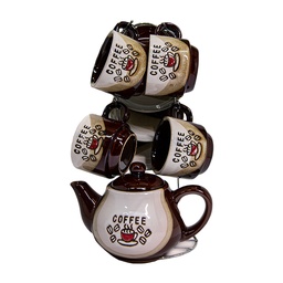 [B03JS19231] 咖啡豆咖啡杯碟套装 #2
