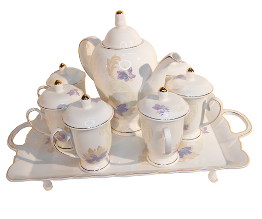 [B03JS19114] JUEGO DE TETERA ELEGANCIA - FLOR 114