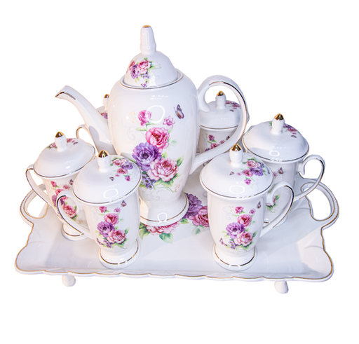 [B03JS19115] JUEGO DE TETERA ELEGANCIA - FLOR 115