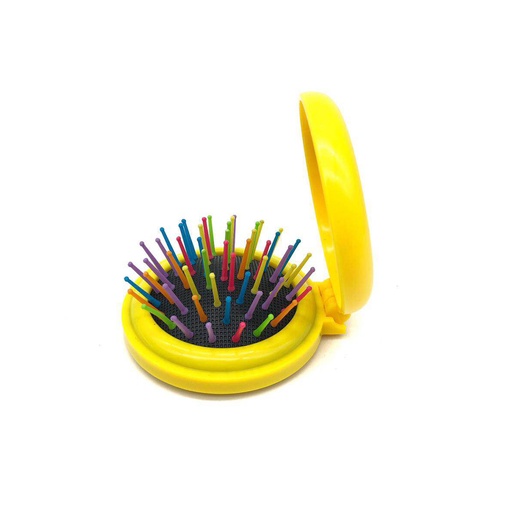 [CEPILLOESPEJO] MINI CEPILLO AMARILLO CHIC CON ESPEJO