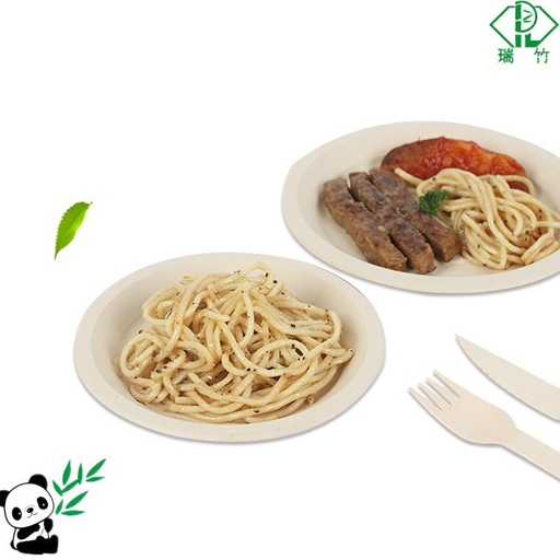 [A8CN-ZZL3] PLATO DE BAMBÚ DESECHABLE REDONDO  6" x10U.
