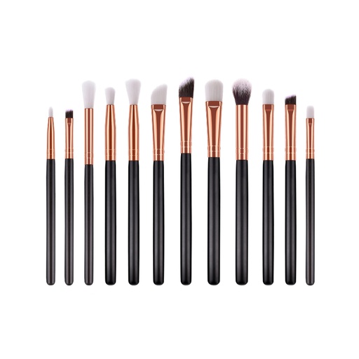 [MBRO15] SET DE BROCHAS GOLD STYLE NEGRAS X 12