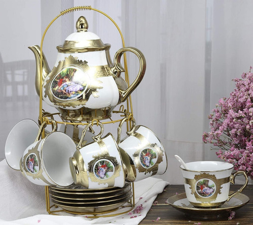 [B03JS19112] JUEGO DE TETERA ELEGANCIA - GOLD 112