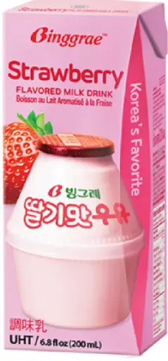[A5KR-BGR01] 韩国 宾格瑞 草莓牛奶 200ML